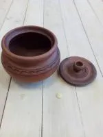 Сахарница глиняная 0,3л, с орнаментом, ручная работа, ШД сахарница глиняная 0,3л, с орнаментом, ручная работа, шд