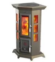 Печь-камин отопительно-варочный ТМФ Статика Квинта черная бронза печь-камин отопительно-варочный тмф статика квинта черная бронза