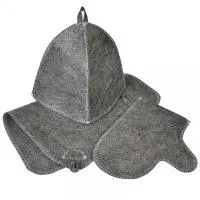 Набор из 3-х предметов (шапка "Будёновка", рукавица, коврик) Бацькина баня набор из 3-х предметов (шапка "будёновка", рукавица, коврик) бацькина баня