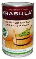 Состав Krasula защитный для бань и саун. Для вн./работ, в/дисп, б/цв, с натур. воском, 2,7л, Норт состав krasula защитный для бань и саун. для вн./работ, в/дисп, б/цв, с натур. воском, 2,7л, норт