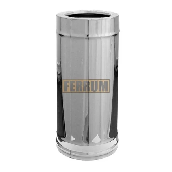 Дымоход Феррум утепленный нержавеющий (430/0,8мм)/зеркальный нержавеющий ф130/200 L=0,5 м по воде дымоход феррум утепленный нержавеющий (430/0,8мм)/зеркальный нержавеющий ф130/200 l=0,5 м по воде