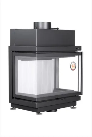 топка каминная альфа 700, три стекла, белый шамот подовая, экокамин 