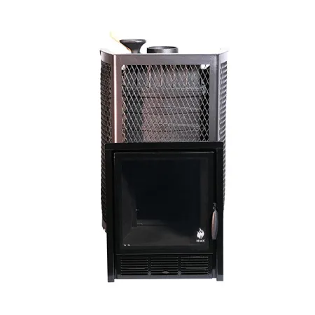 печь для бани чугунная сибирь амур с закрытой каменкой панорамная дверка (сетка)