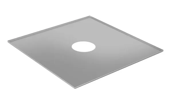 разделка феррум потолочная декоративная нерж. (430/0,5 мм) 480*480 с отв. ф210 в пленке