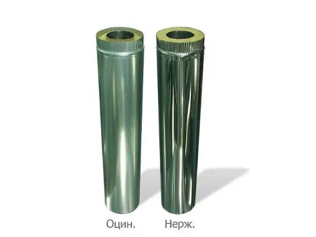 дымоход феррум утепленный нержавеющий (430/0,5мм)/зеркальный нержавеющий ф160/250 l=1м по воде