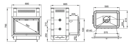 печь для бани тмф витрувия carbon антрацит с т/обменником нерж.вставки