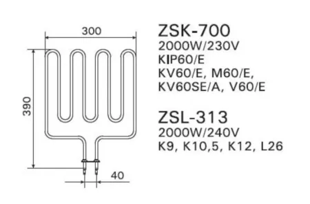 блок-тэн harvia для электрокаменок kip/kv/m60/v60e topclass combi kv60se(a) 2000w/230v
