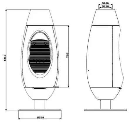 печь-камин invicta ove антрацит