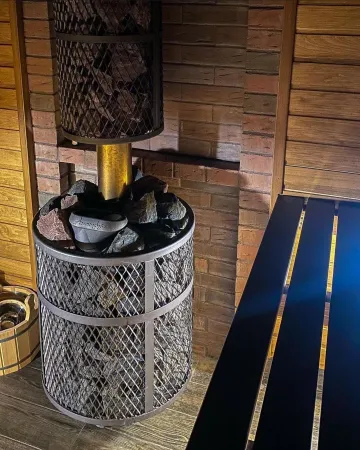 печь для бани прометалл атмосфера m сетка нерж. со стеклом