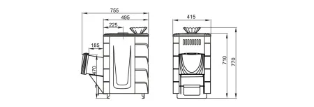печь для бани тмф гейзер мини 2016 carbon нерж.дверца кор.топл.канал закр.каменка антрацит*