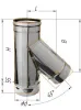 тройник феррум угол 135°, нержавеющий (430/0,5мм), ф115, по воде