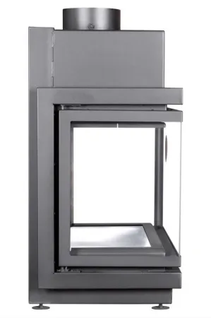 топка каминная альфа 700, три стекла, белый шамот подовая, экокамин 