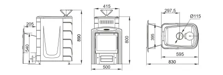 печь для бани тмф ангара 2012 inox витра закр.каменка терракота
