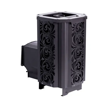 печь для бани сталь-мастер hard 16м хохлома без дверцы закрыт.каменка дровяная сетка