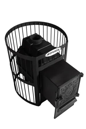 печь для бани торнадо-16 чугунная дт-4 сетка дровяная