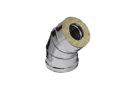 колено феррум утепленное угол 135° нержавеющее (430/0,8мм)/зеркальное, ф120/200, по воде