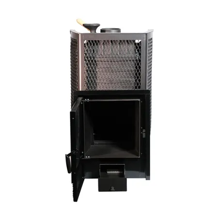 печь для бани чугунная сибирь амур с закрытой каменкой панорамная дверка (сетка)