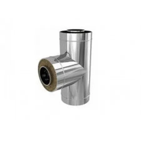 тройник феррум утепленный угол 90° нержавеющий (430/0,5мм)/зеркальный, ф120/200, по воде