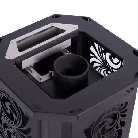 печь для бани сталь-мастер hard 16м хохлома без дверцы закрыт.каменка дровяная сетка