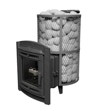 печь для бани прометалл атмосфера l сетка нерж. со стеклом + газовая горелка