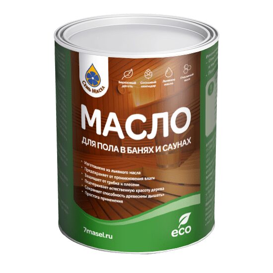 Масло для пола в банях и саунах Семь масел 0,9 л.