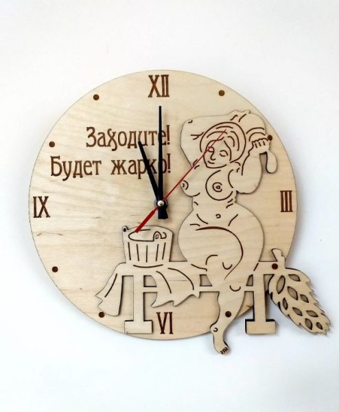 Часы "Заходите! Будет жарко!" 29х27,7см Банный Эксперт #