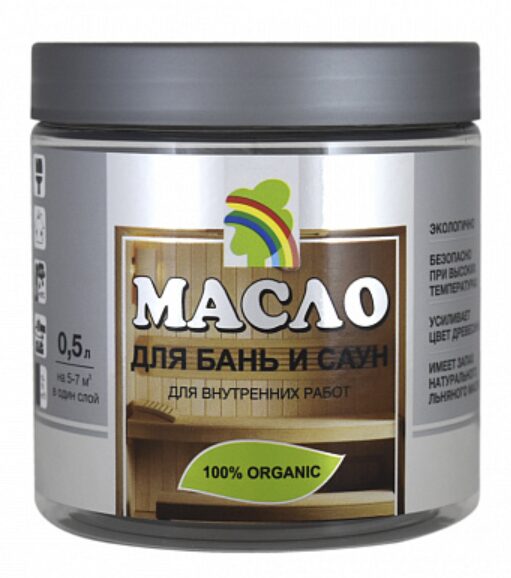 Масло льняное  для полков бань и саун Радуга 1 л.