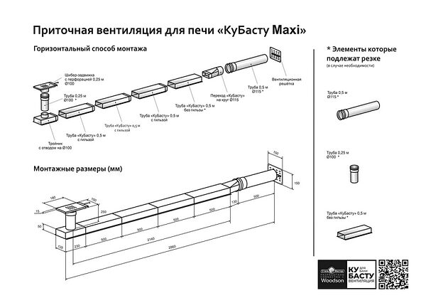 Вентиляция для бани Сталь-Мастер КуБасту Maxi приточная, нерж.(AISI 430/0,5мм)