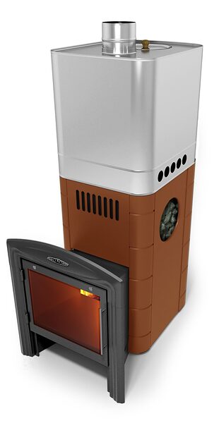 Печь для бани ТМФ Бирюса 2013 Carbon дверца антрацит закр. каменка терракота