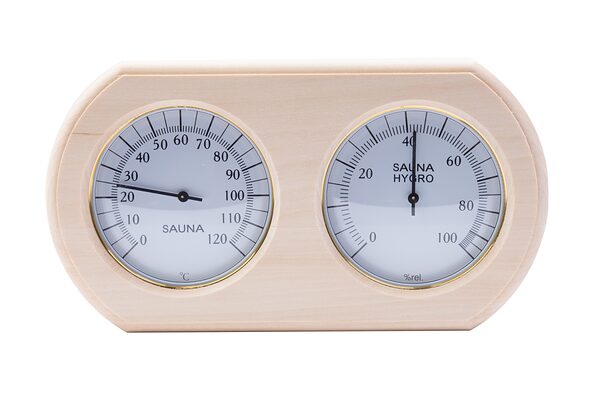 Термометр с гигрометром Банная станция Очки Овал, липа, TH-20L, 212F, Банный Эксперт