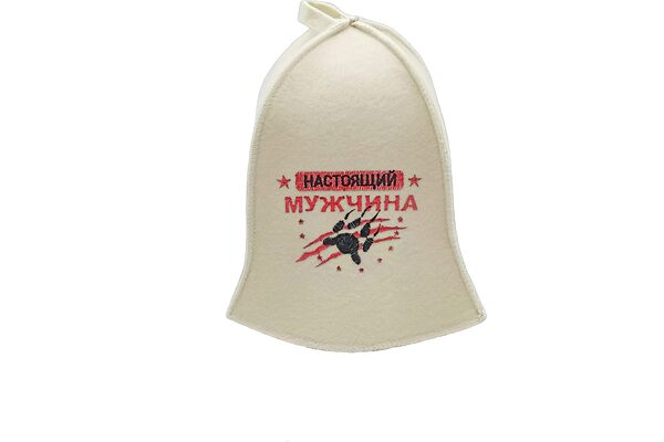 Шапка для бани "Настоящий мужчина" Бацькина баня #