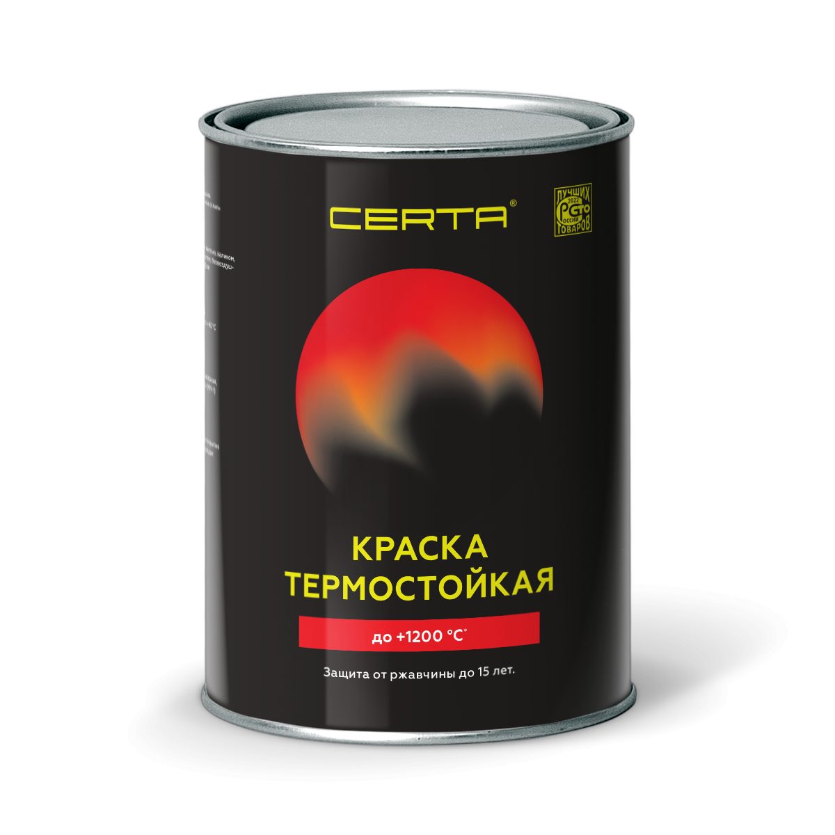 Эмаль Церта термостойкая, черная, (б/ж 0,8 кг), Спектр