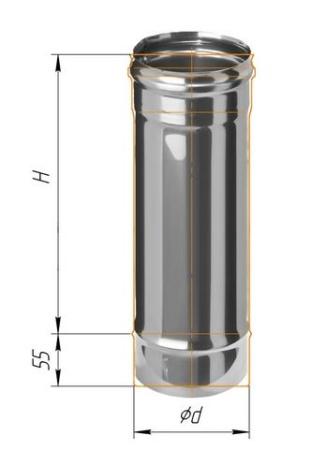 дымоход феррум нержавеющий (430/0,5 мм) ф115 l=0,5м